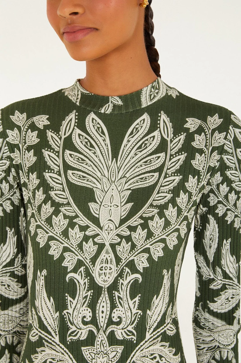 Farm Rio Miranda Dark Green Bodysuit - Image 2