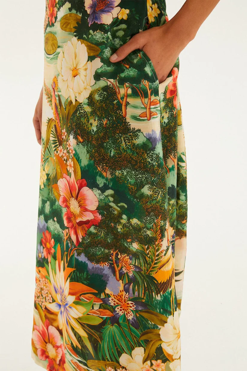 Farm Rio Oriental garden Multicolour Short Sleeve Maxi Dress - Image 2