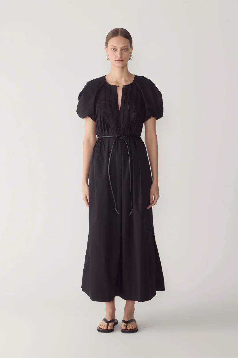 Foemina Raven Dress- Black Poplin