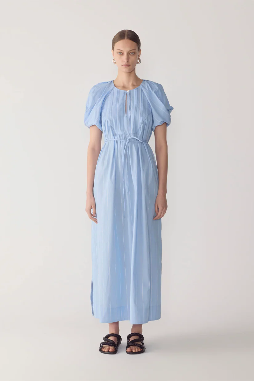 Foemina Raven Dress - Chambray Pinstripe Cotton