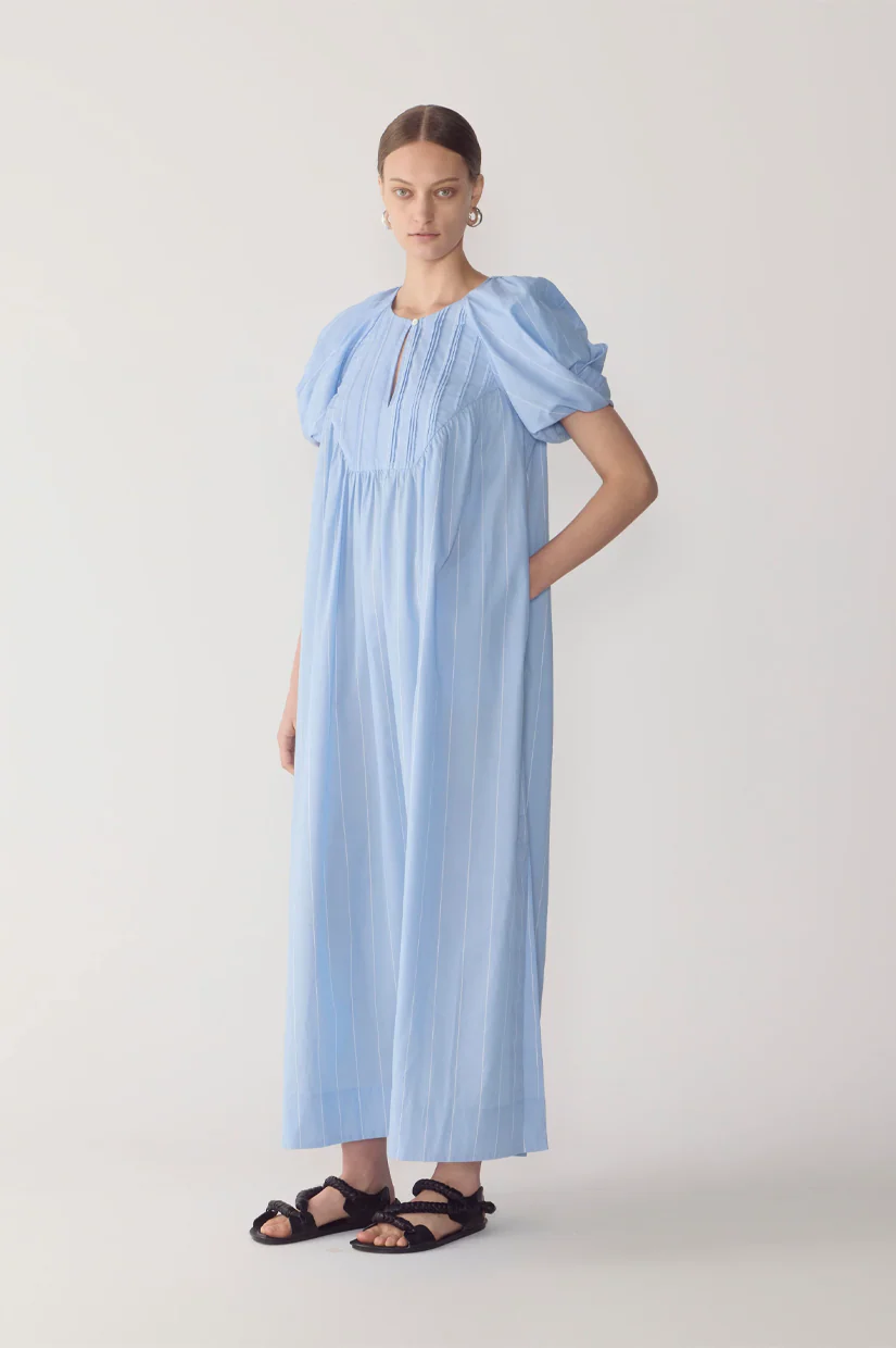 Foemina Raven Dress - Chambray Pinstripe Cotton - Image 4