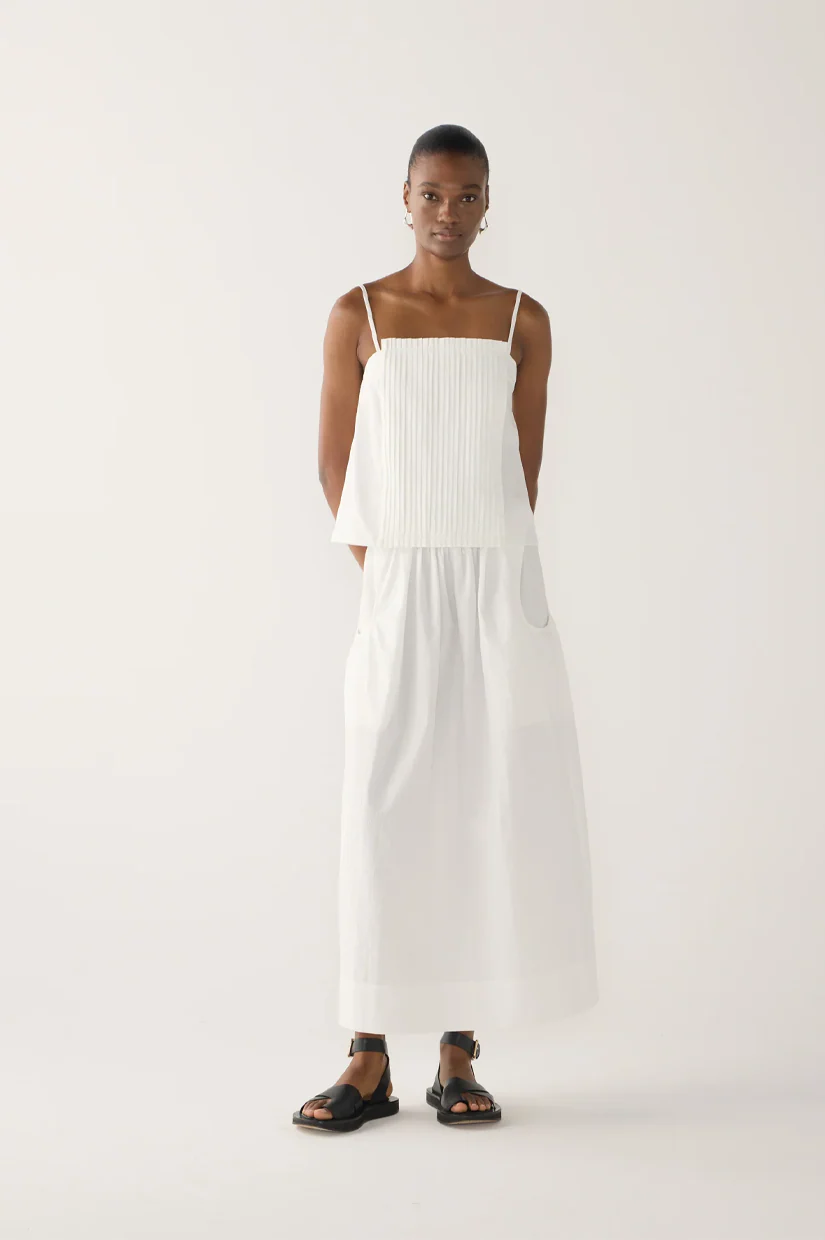 Foemina Yvette Top - White Seersucker