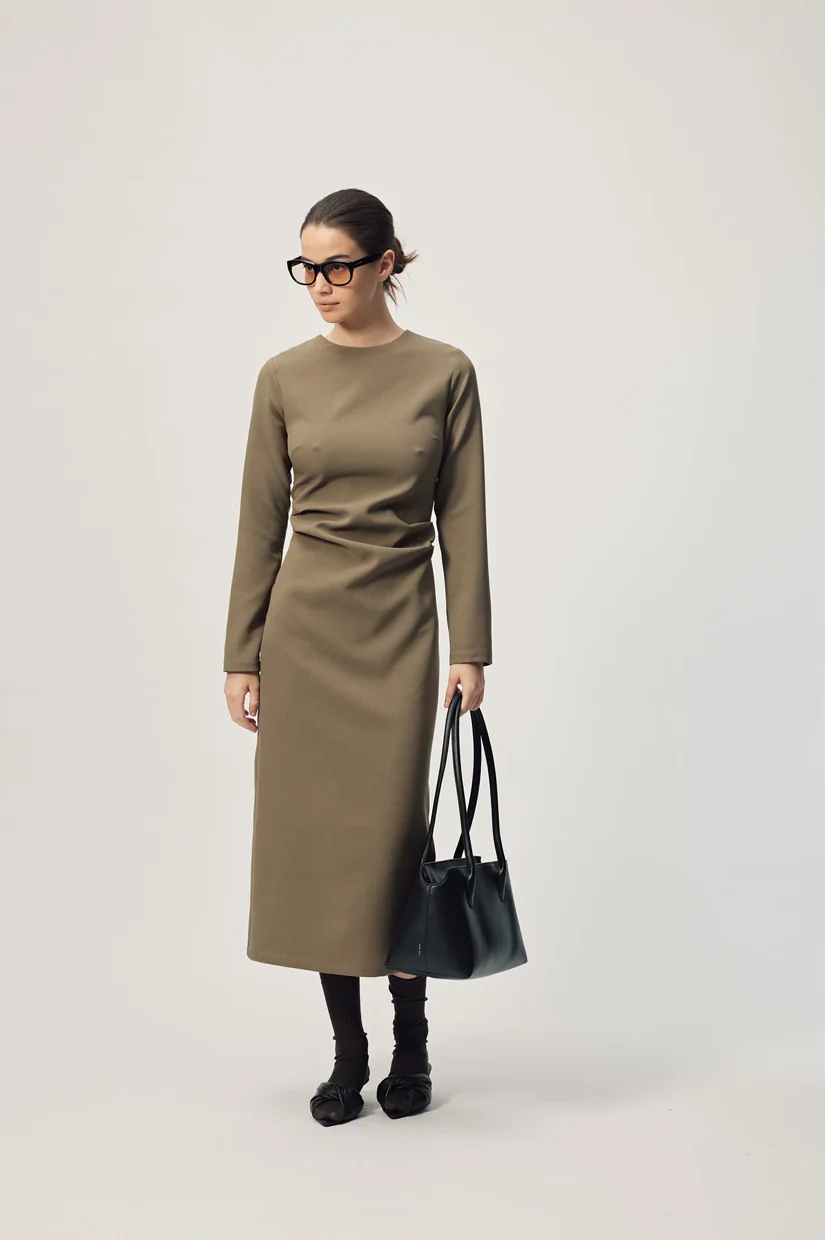 Gregory Bruno Dress - Dusty Olive - Image 3