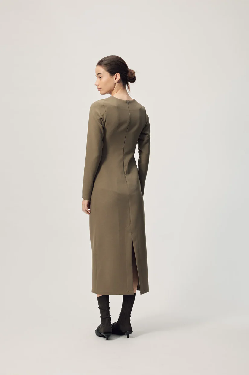 Gregory Bruno Dress - Dusty Olive - Image 4