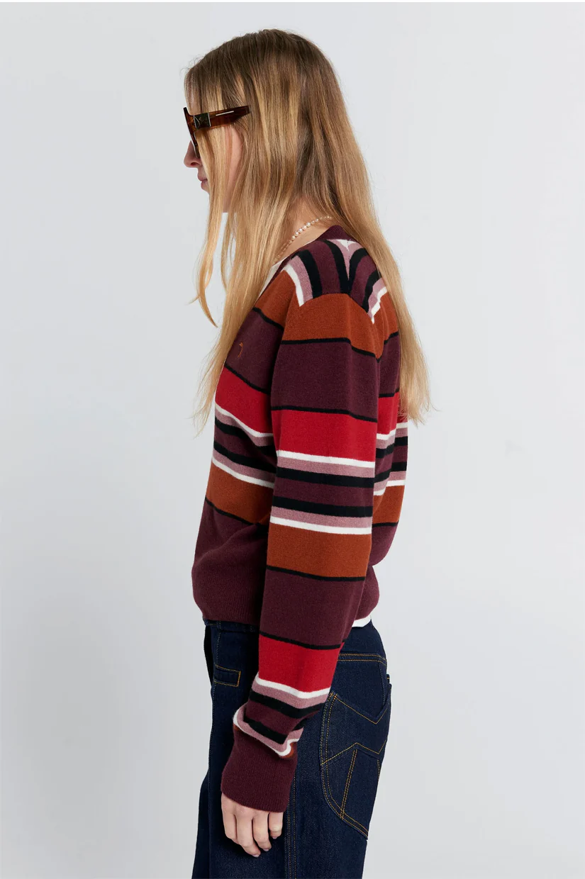 Karen Walker Colette Sweater - Poppy Stripe - Image 2