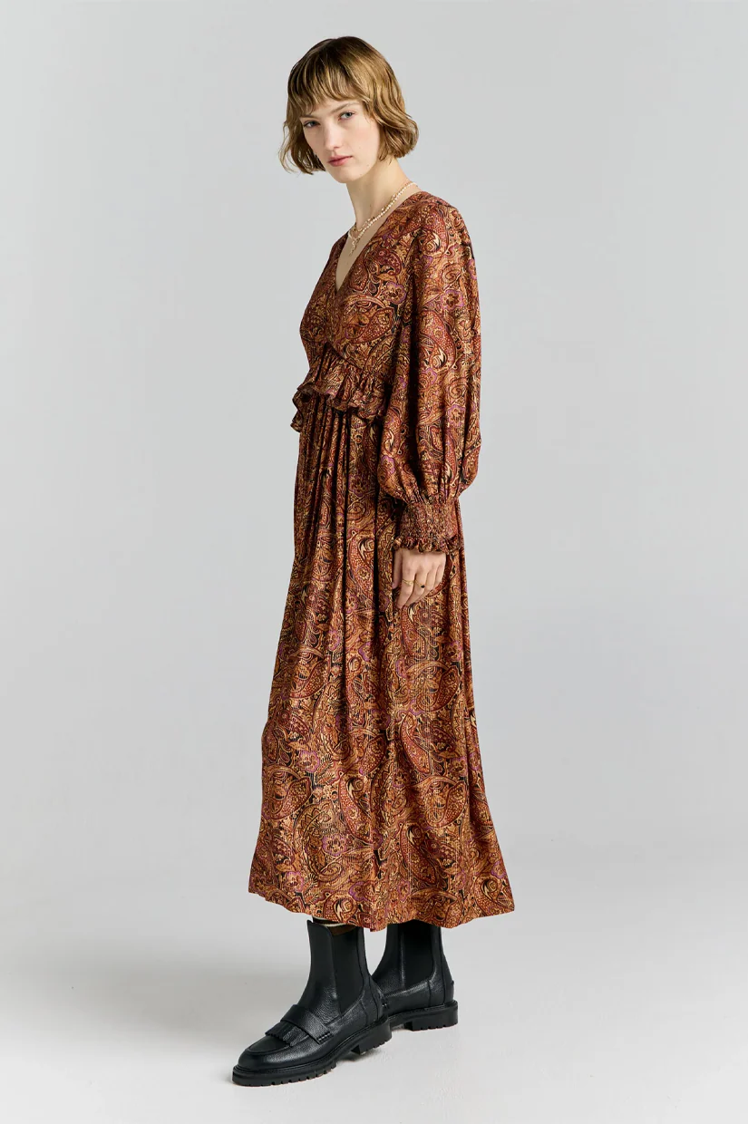 Karen Walker Halo Dress - Burgundy Multi - Image 2