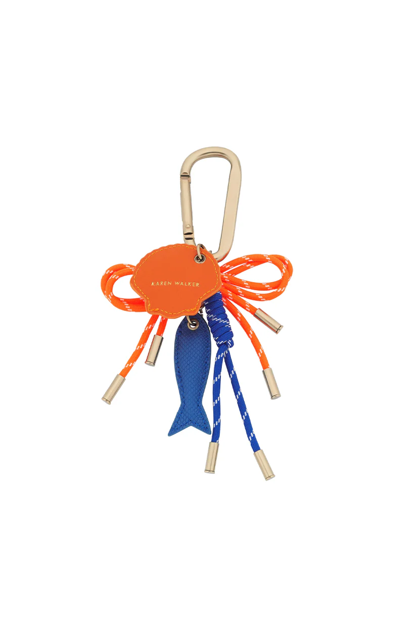 Karen Walker Marine Carabiner Charm - Orange/Blue - Image 3