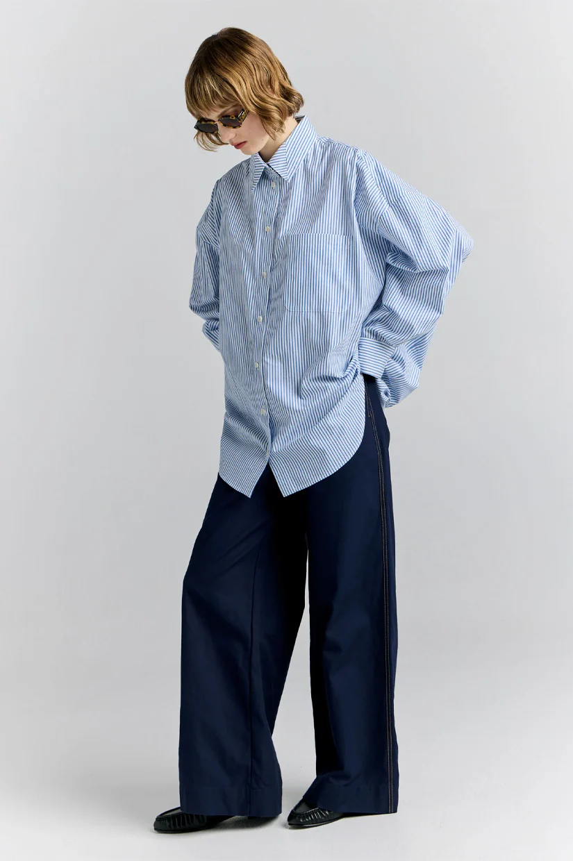 Karen Walker Rider Shirt - Blue/White - Image 2