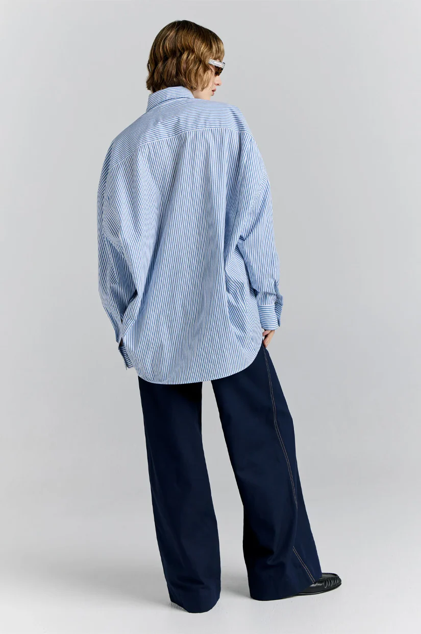 Karen Walker Rider Shirt - Blue/White - Image 3