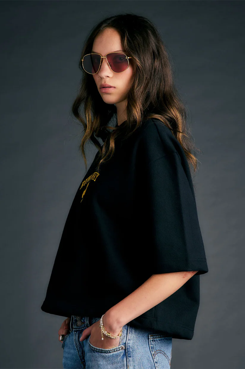 Karen Walker Runaway Academy Top - Black/Gold - Image 2