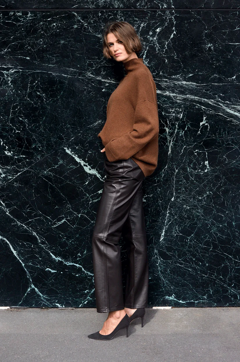 Koyu Leather Pants - Chocolate - Image 3