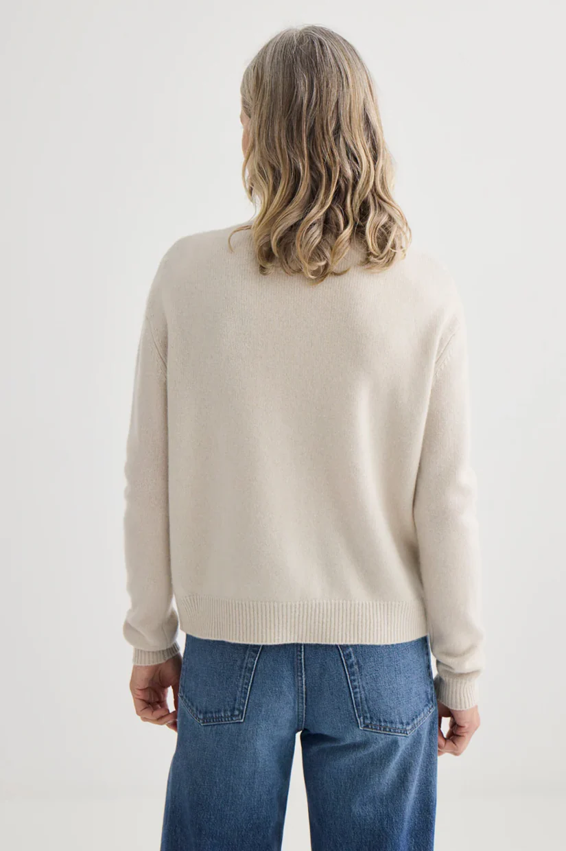 Laing Cashmere V-Neck Cardigan - Oyster - Image 4