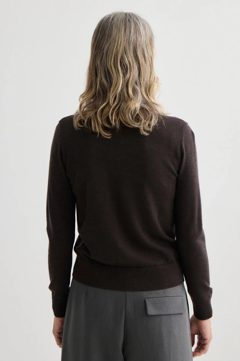 Laing Sylvia Merino Cardigan - Espresso - Image 3
