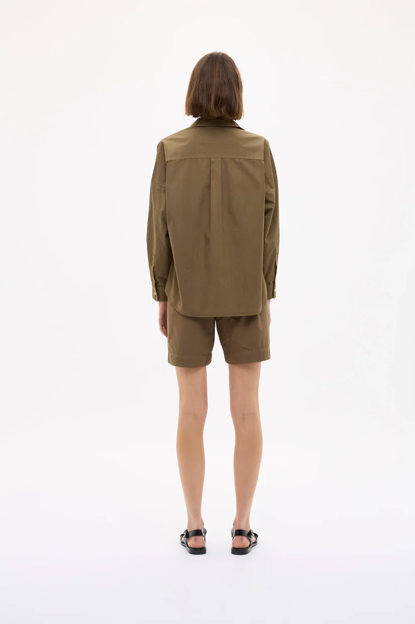 LMND Chiara Long Sleeve Shirt - Dark Olive - Image 2