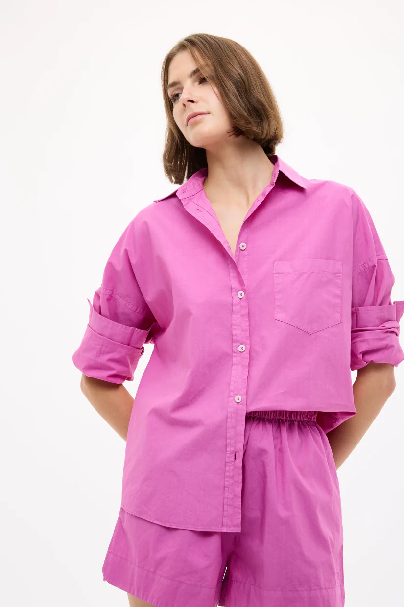 LMND Chiara Long Sleeve Shirt - Fuchsia - Image 4