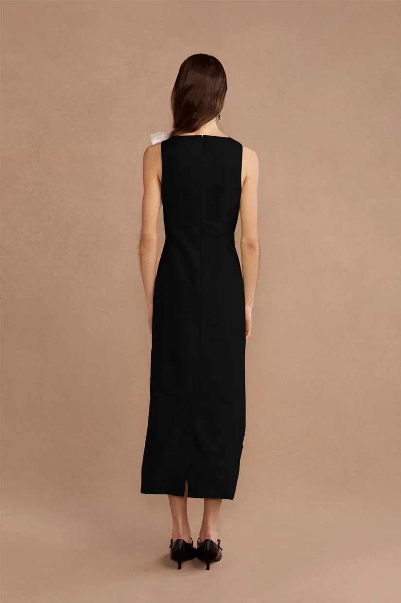 Lovaan Charlotte Midi Dress - Black - Image 3