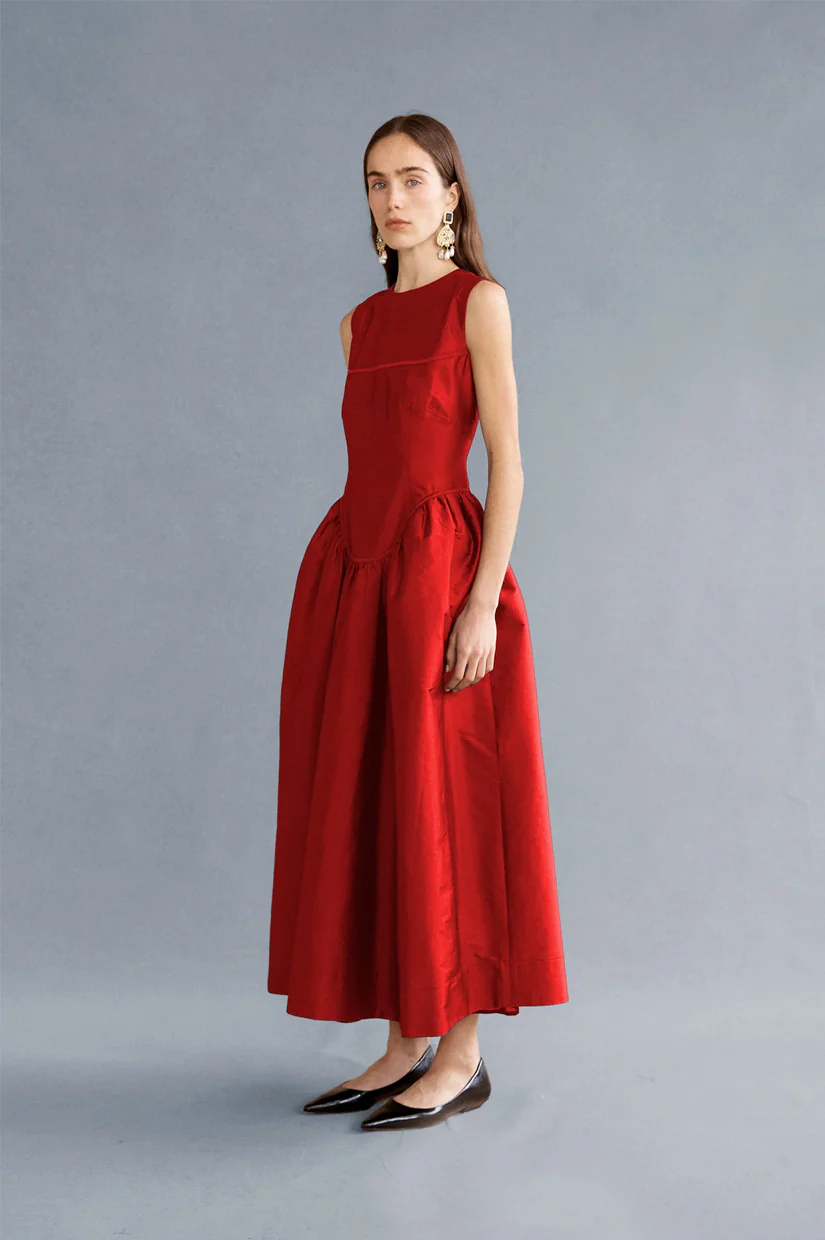 Lovaan Wilma Midi Dress - Crimson - Image 3