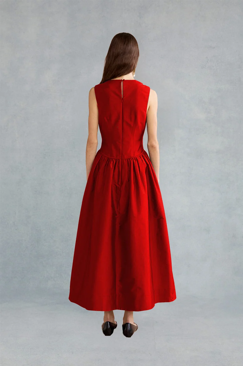 Lovaan Wilma Midi Dress - Crimson - Image 4