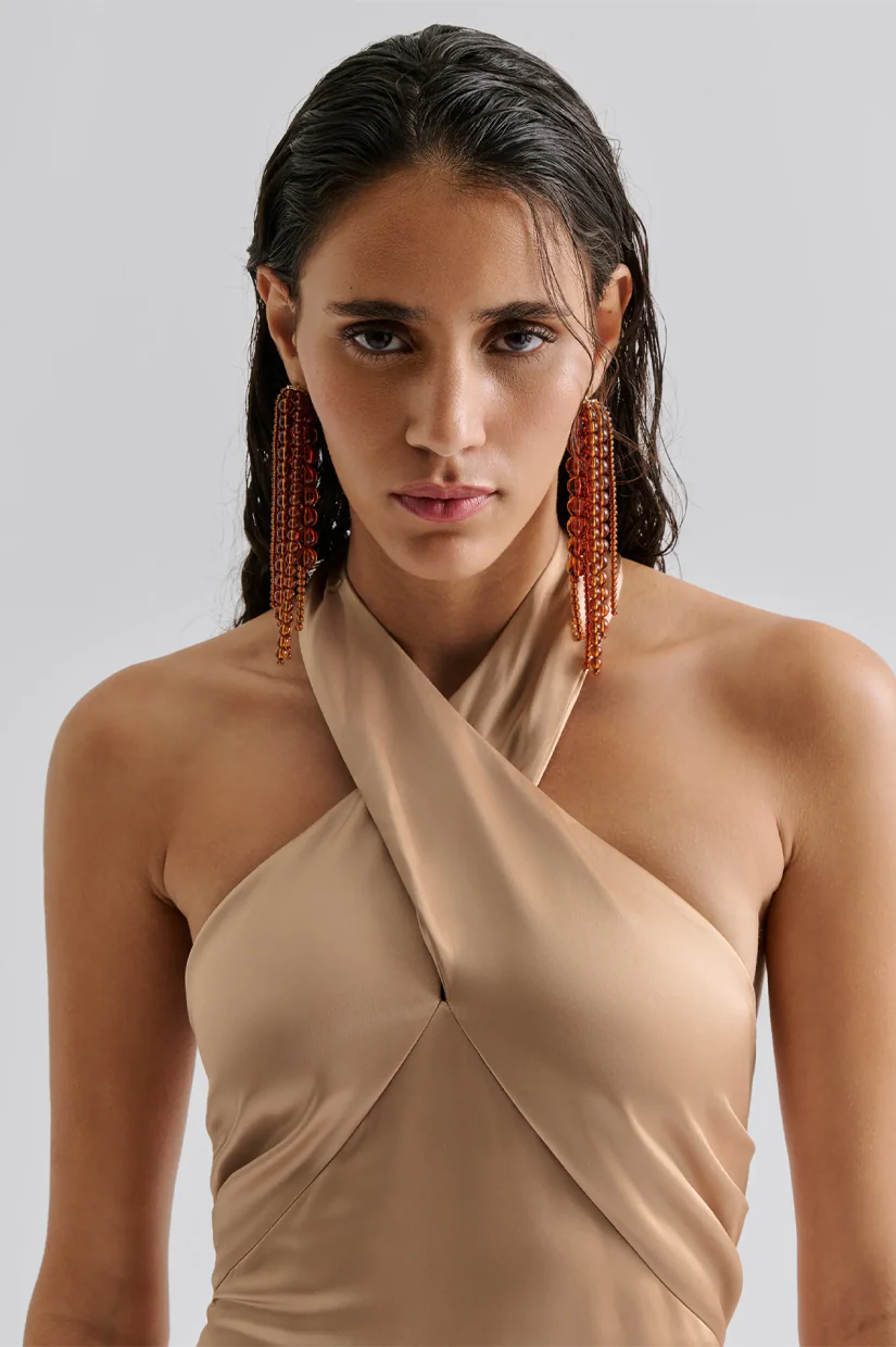 Malina Alene Maxi Dress - Tan - Image 3