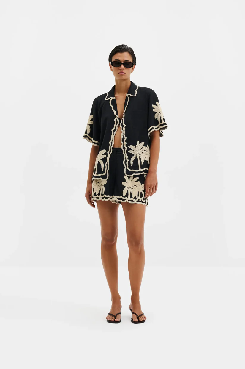 Malina Armida Embroidered Shirt - Black - Image 2