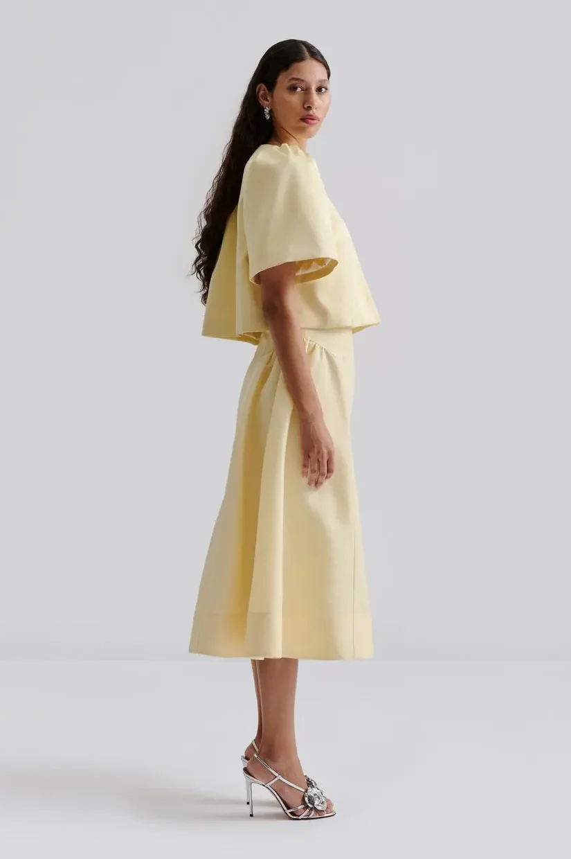 Malina Calista Midi Dress - Lemon - Image 3