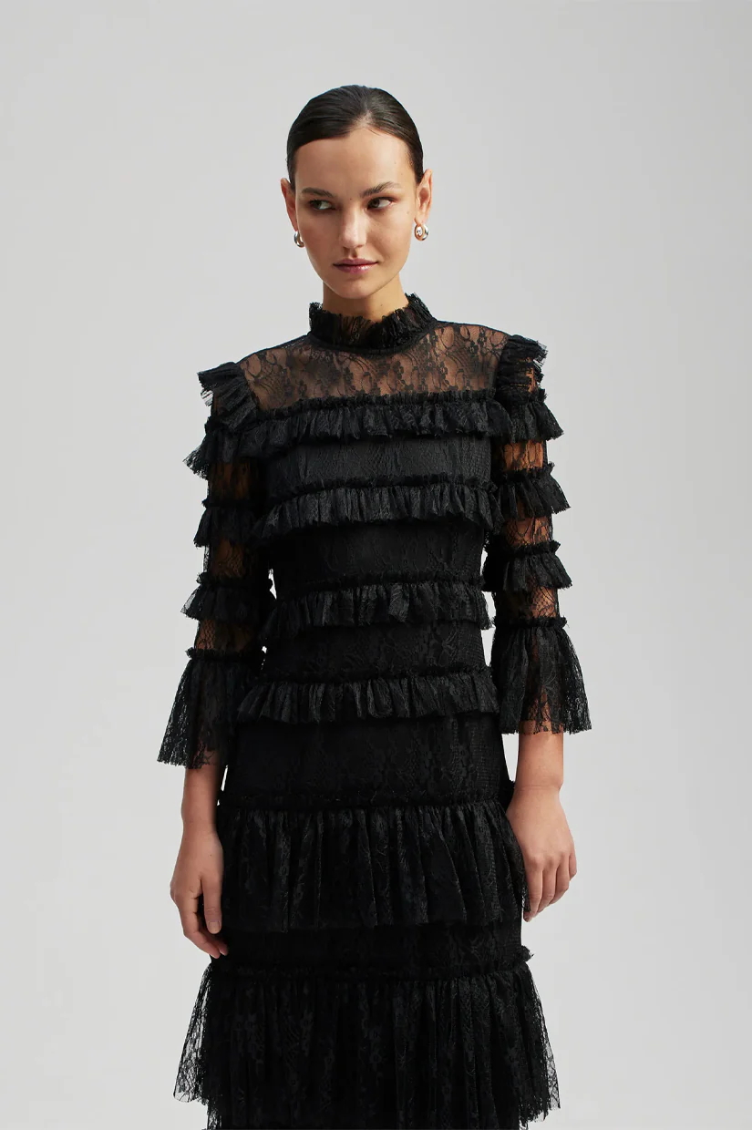 Malina Carmine Maxi Dress - Black - Image 3