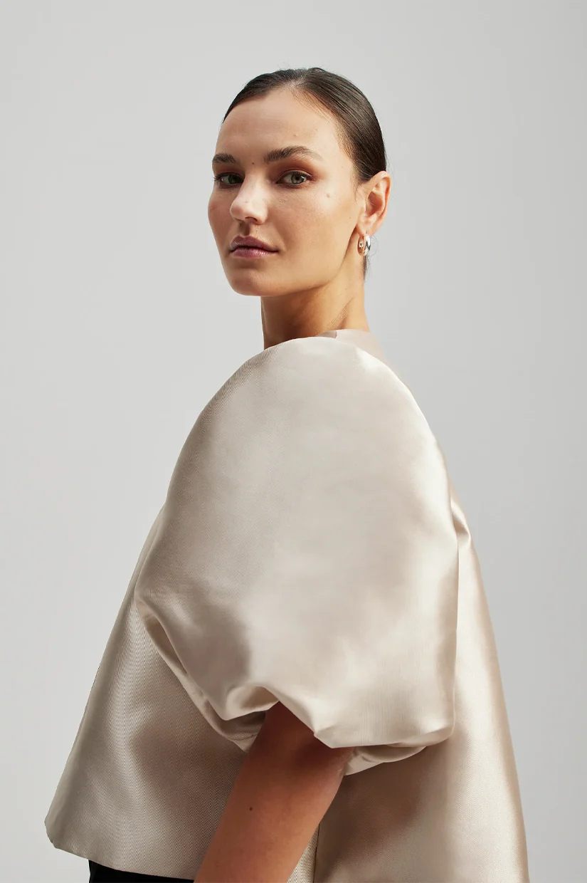 Malina Cleo Blouse - Soft Beige - Image 4