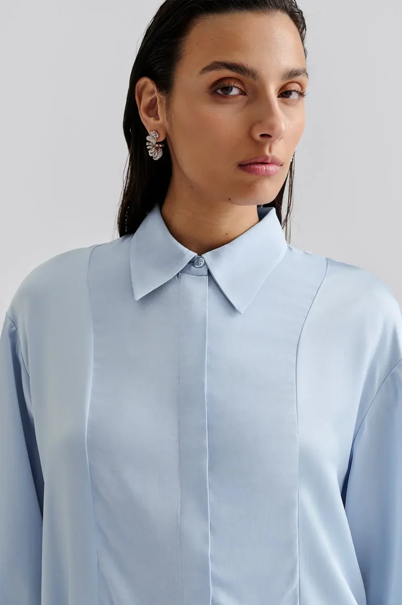 Malina Corinna Shirt - Dusty Blue - Image 4