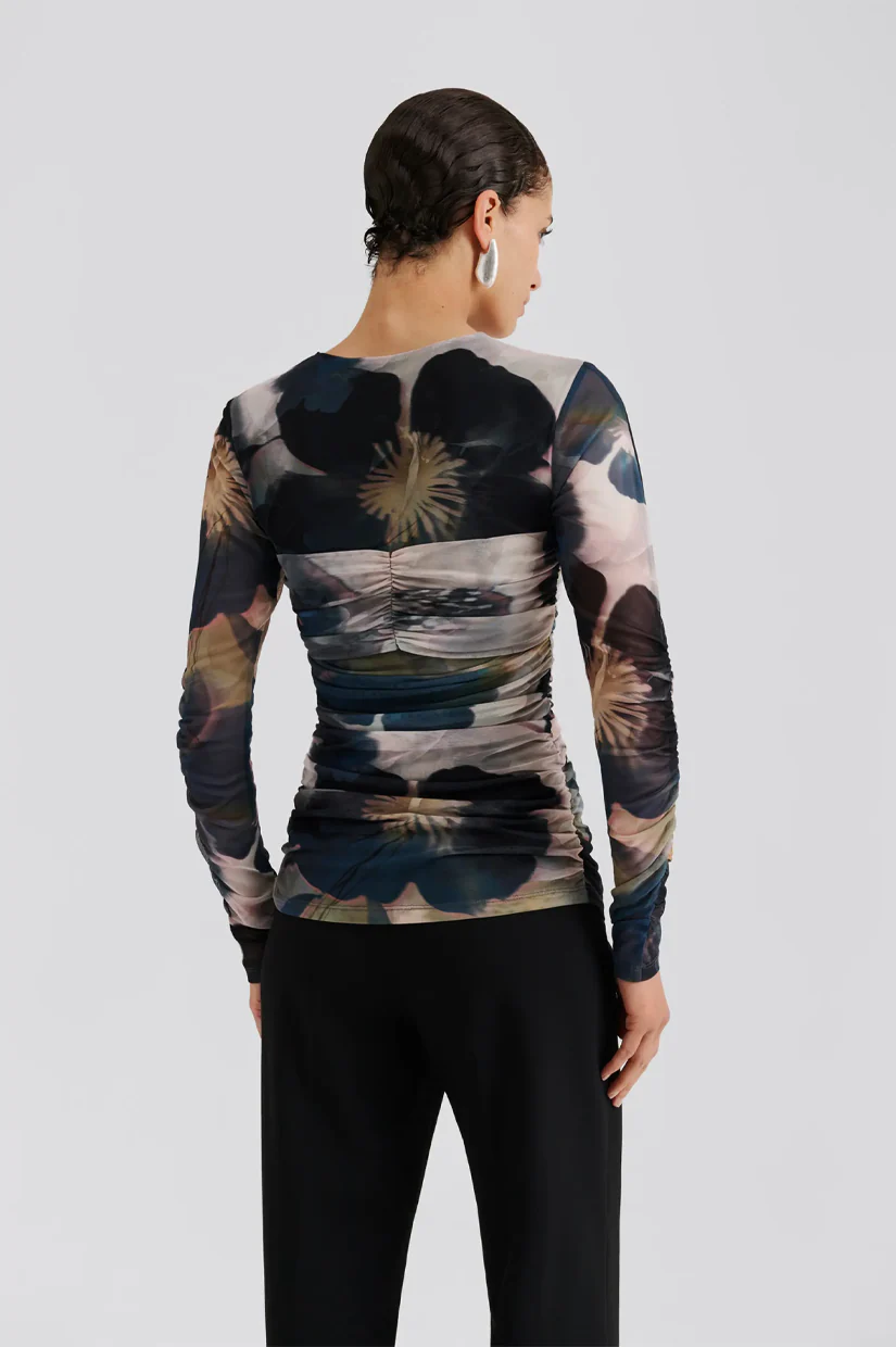 Malina Elionora Sheer Jersey Top - Dusty Poppy - Image 3