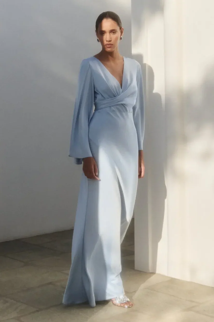 Malina Juliet Maxi Dress - Dusty Blue - Image 4
