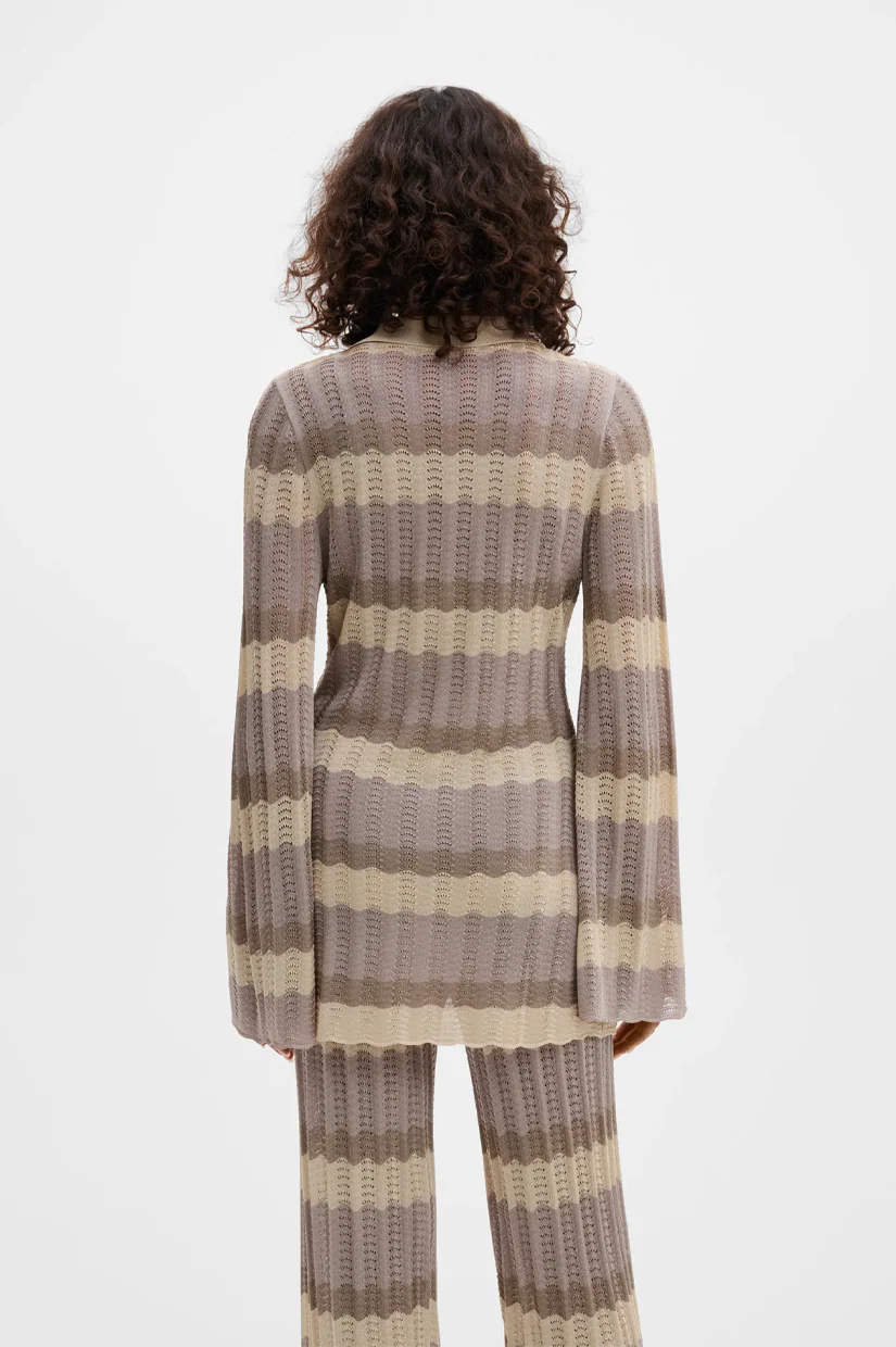 Malina Linnea Cardigan - Multi Taupe - Image 3