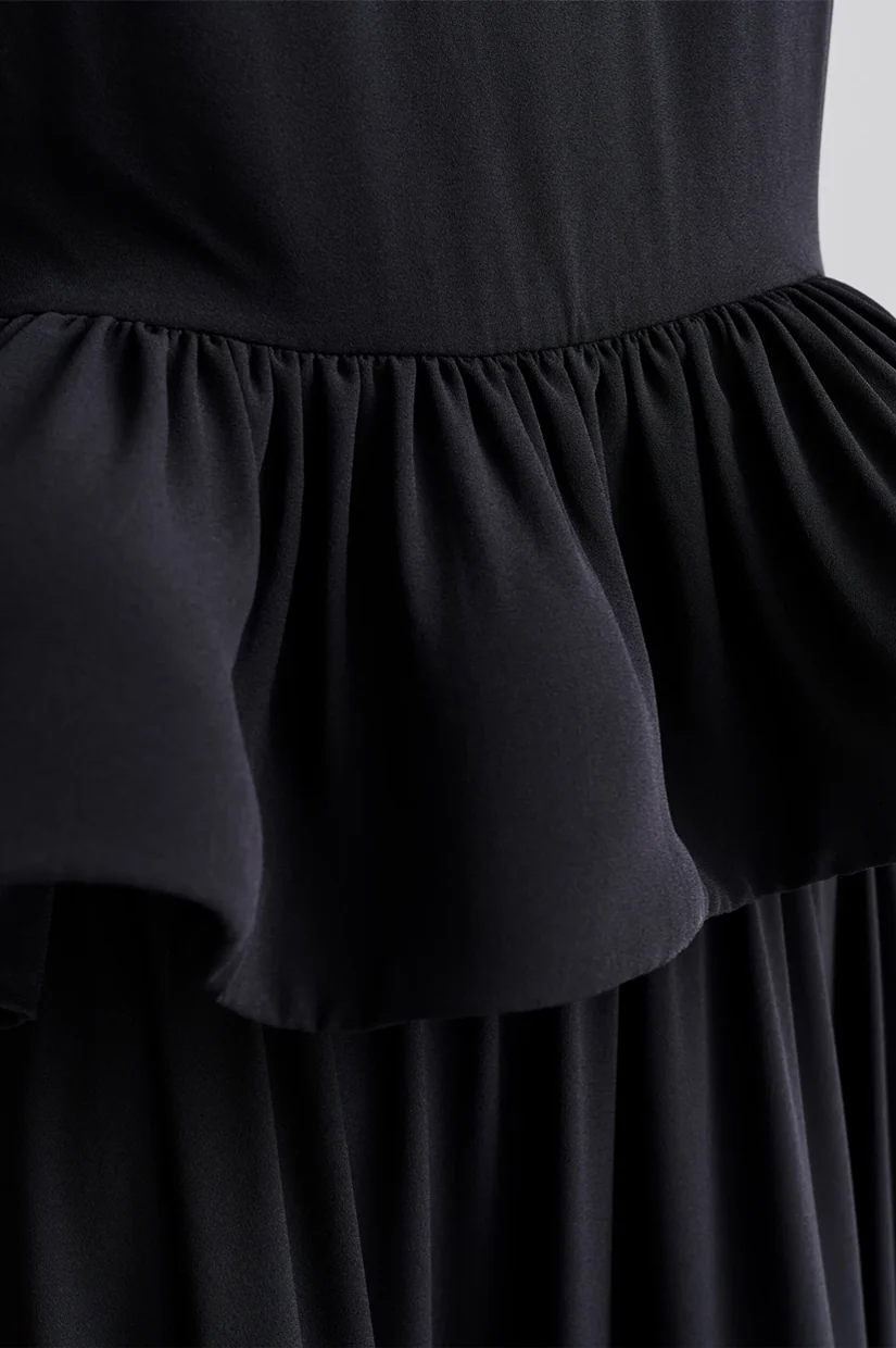 Malina Lune Highneck Peplum Blouse - Black - Image 4