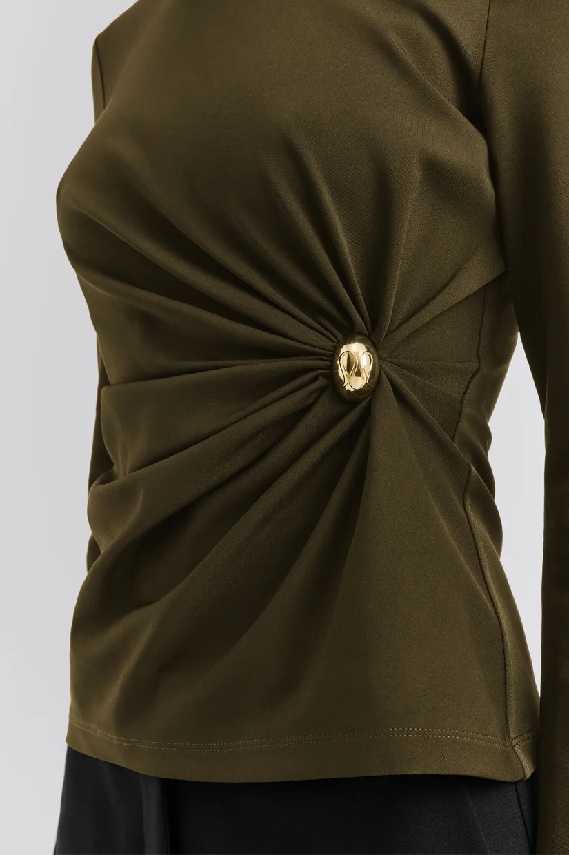 Malina Mailey Top - Olive - Image 4