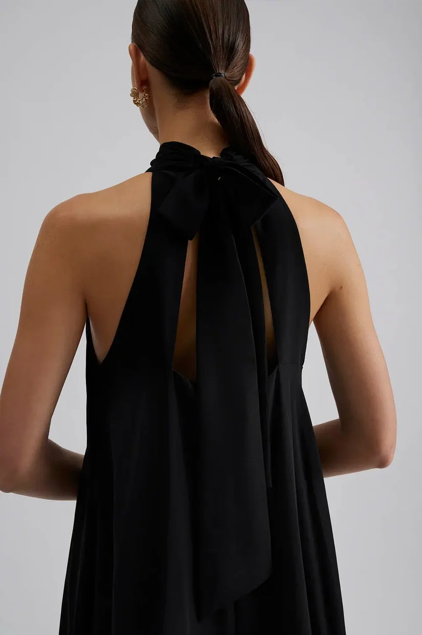 Malina Sabrina Dress - Black - Image 4