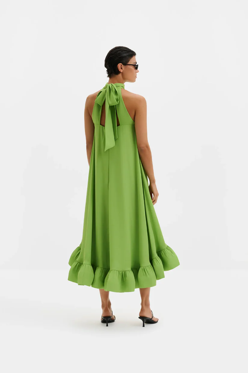 Malina Sabrina Midi Dress - Lime - Image 2