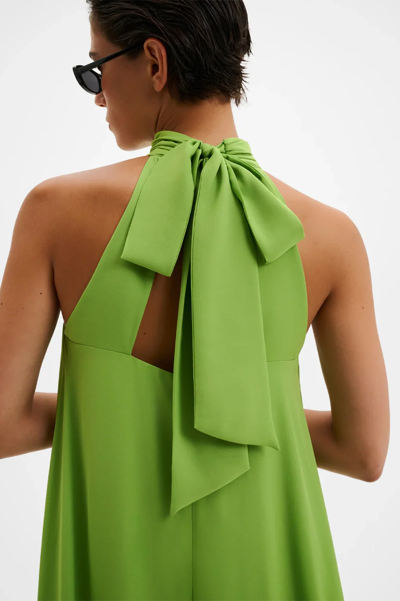 Malina Sabrina Midi Dress - Lime - Image 3