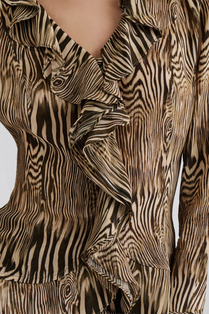 Malina Suzie Sheer Frill Blouse - Moire - Image 4
