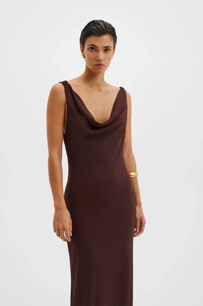 Malina Vida Maxi Dress - Espresso - Image 2