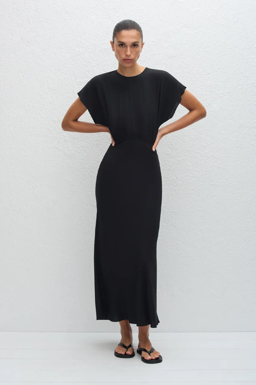 Matteau Bias Midi Tee Dress - Black