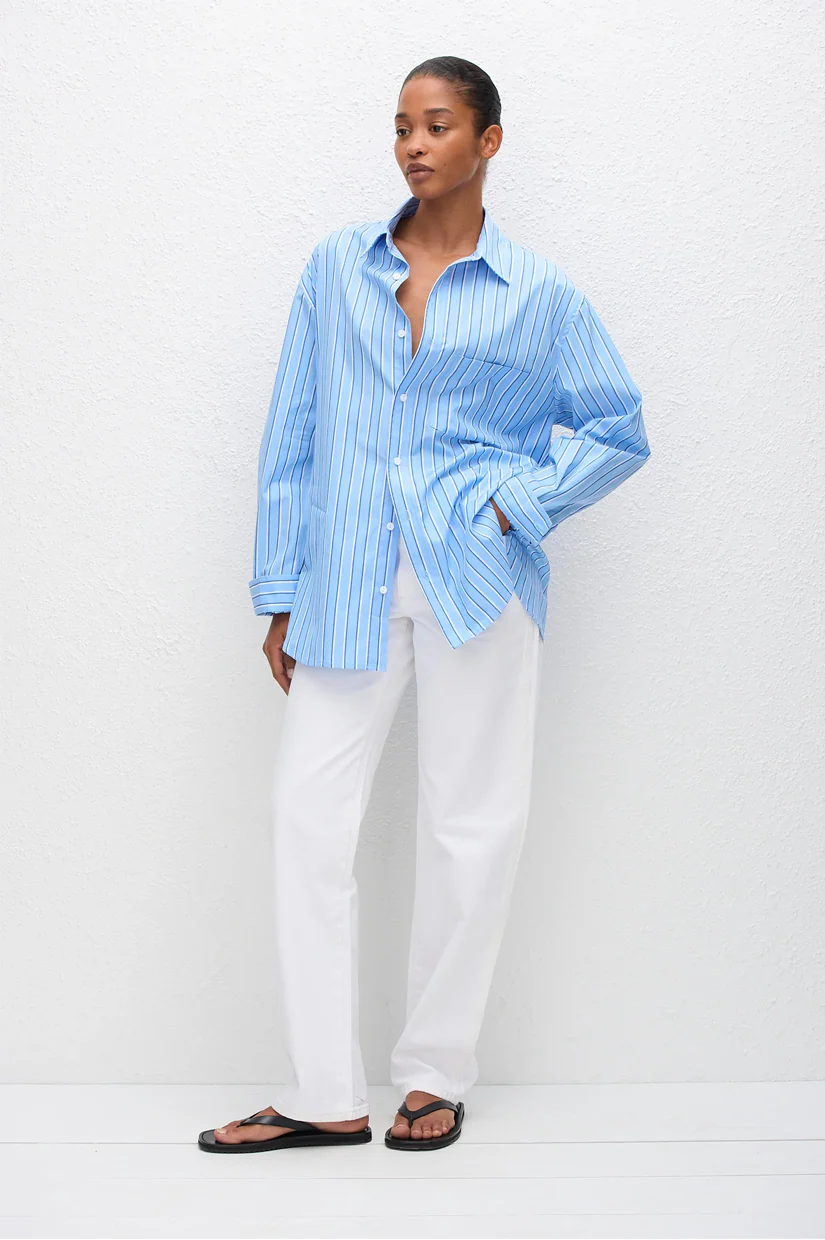 Matteau Classic Stripe Shirt - Capri Stripe - Image 3