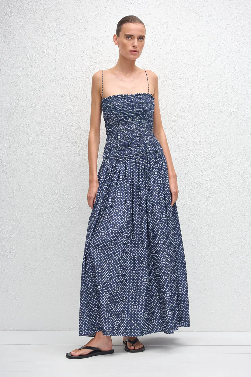 Matteau Shirred Drop Waist Dress - Bluebell - Image 3