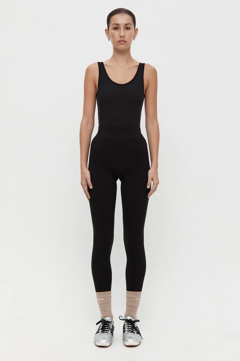 Nagnata Classic Wool Rib Legging - Black