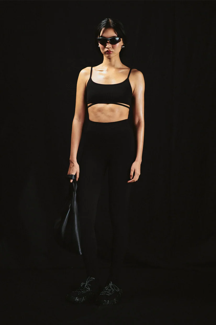 Nagnata Classic Wool Rib Legging - Black - Image 4