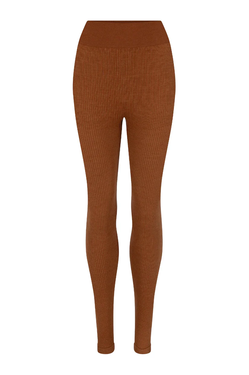 Nagnata Classic Wool Rib Legging - Spice - Image 2