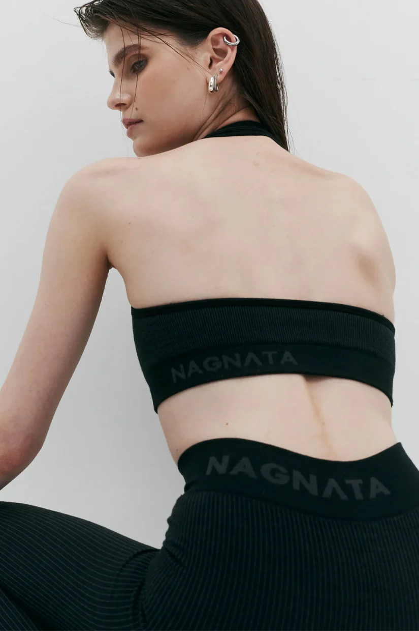 Nagnata Halter Wool Bralet - Obsidian - Image 3