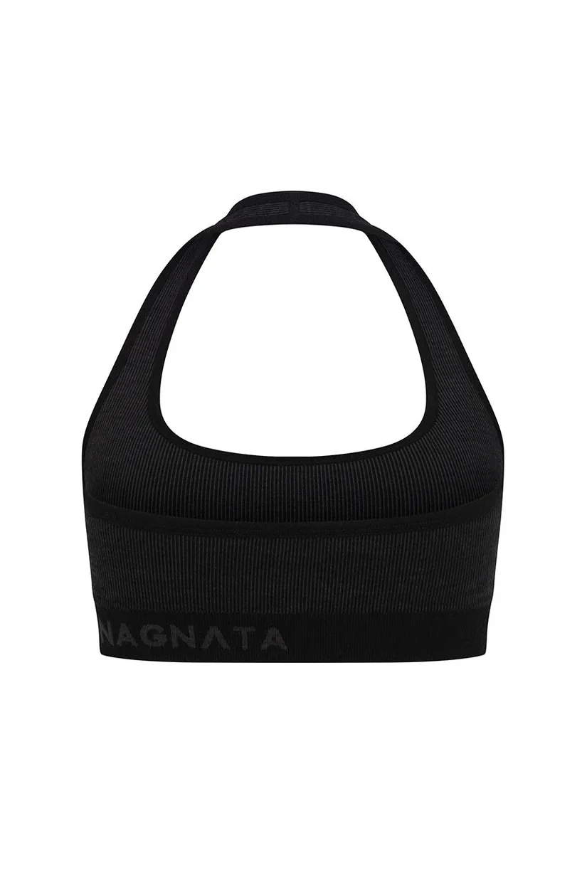 Nagnata Halter Wool Bralet - Obsidian - Image 4
