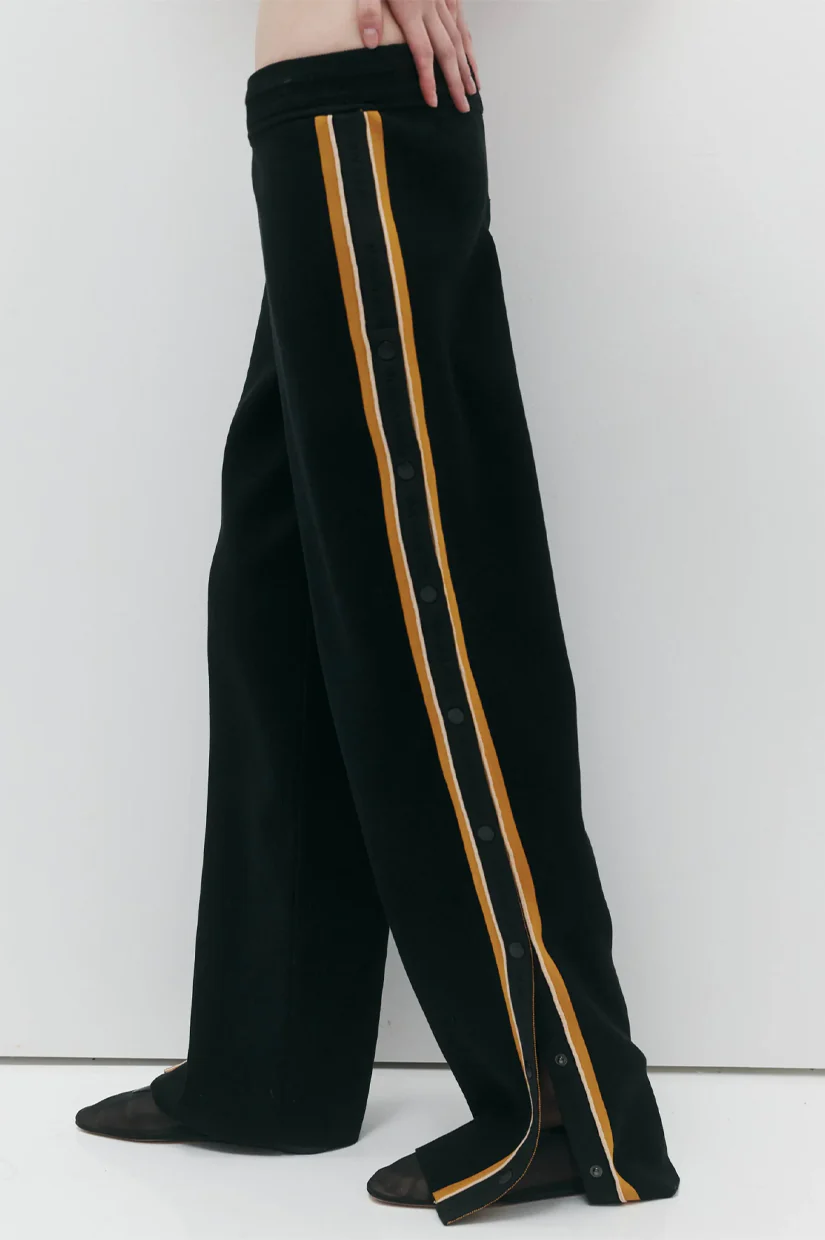 Nagnata Organic Side Snap Track Pant - Black - Image 2