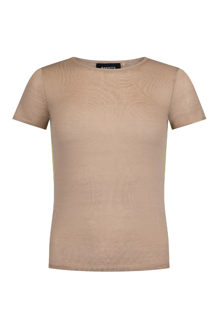 Nagnata Sheer Essentials Baby Tee - Natural - Image 3