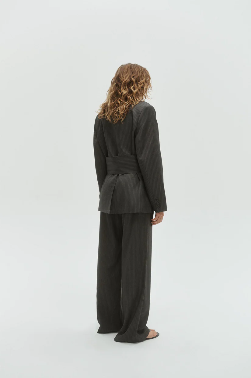 One Of Others Margot Blazer - Grey Pinstripe - Image 3