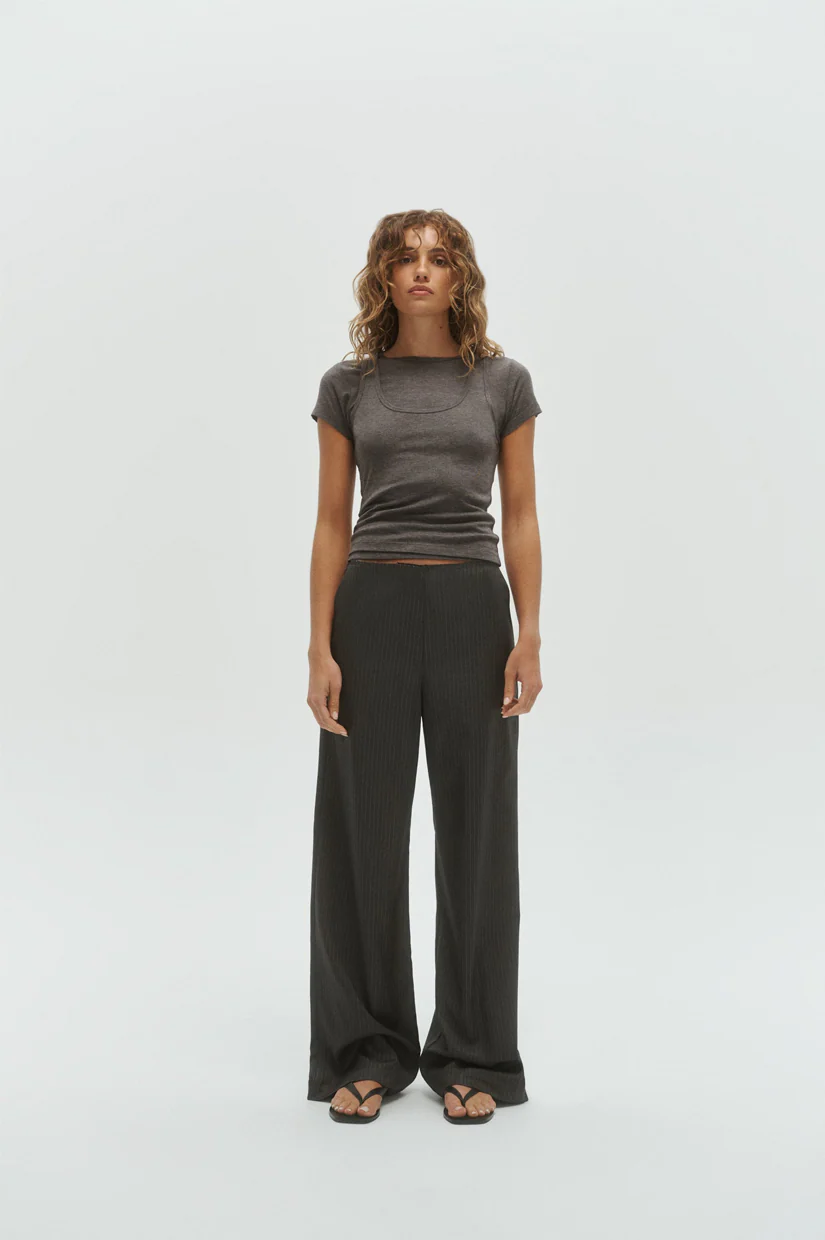 One Of Others Margot Pant- Grey Pinstripe